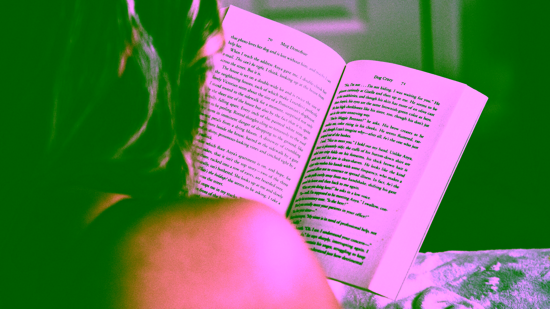 A woman reading a book