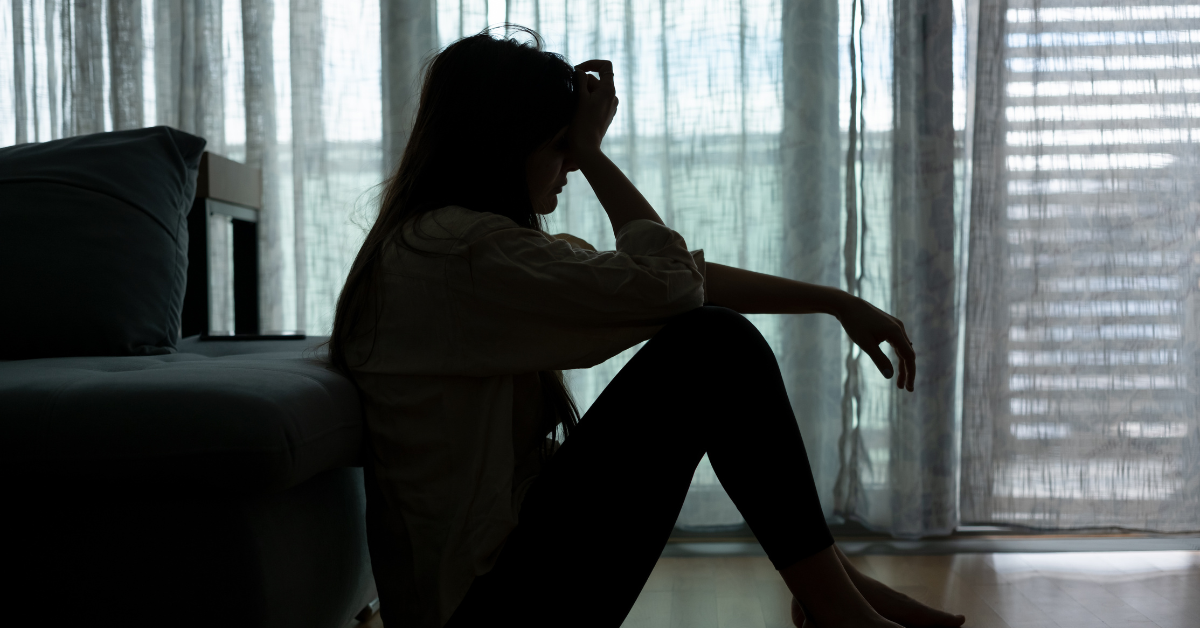 Woman suffering from seasonal affective disorder symptoms