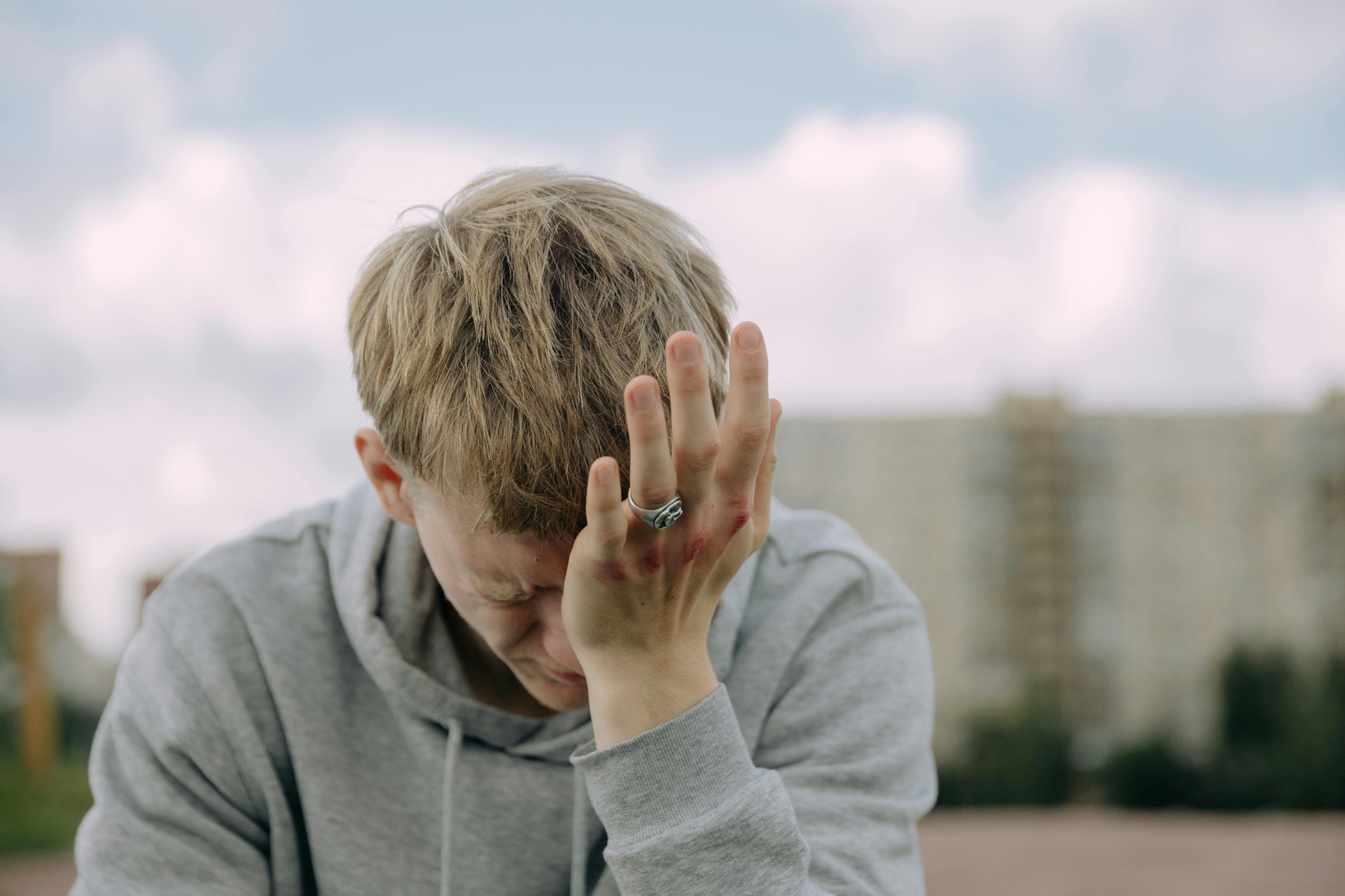A man struggling with anxiety