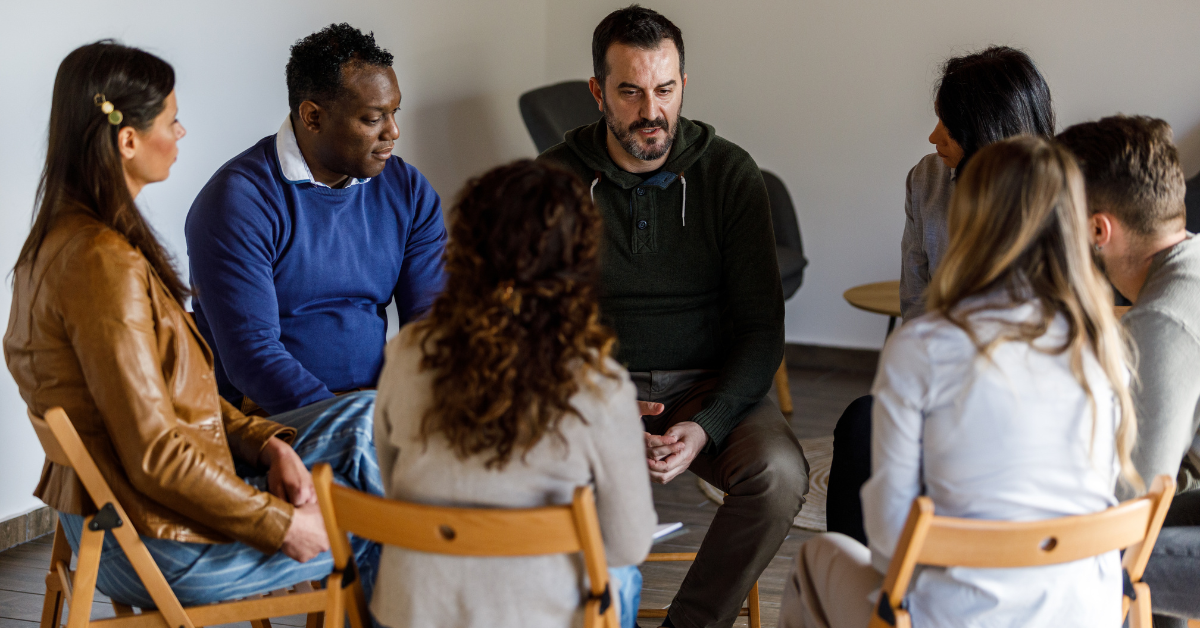 12-step program meeting for alcoholics anonymous